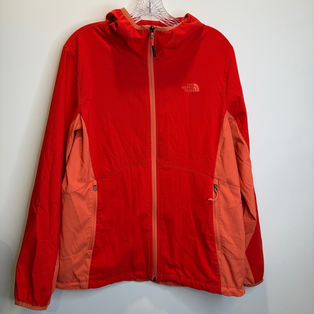The North Face Hooded Lightweight Jacket Red Orange Size XL Winter Fall Hiking‎